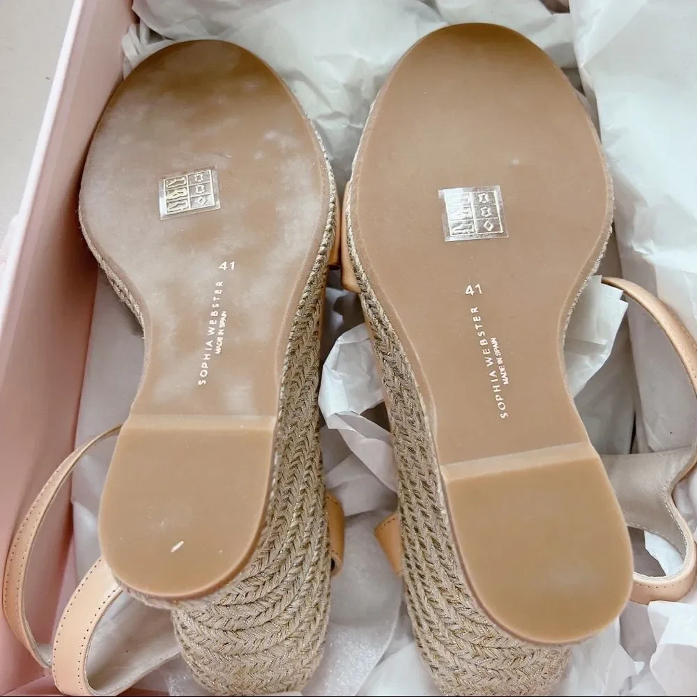 Sophia Webster Womens Dina Stud Mid Espadrilles - Praline/Silver Size 41